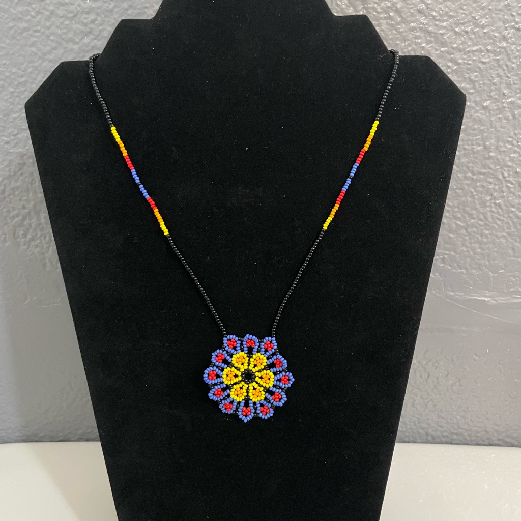 Huichol Beaded Flower Necklace